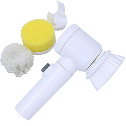 Cordless Electric Magic Brush – 5-in-1 Multipurpose 360° Rotating Scrubber for Bathroom, Kitchen & Tiles
