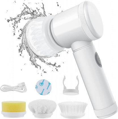 Cordless Electric Magic Brush – 5-in-1 Multipurpose 360° Rotating Scrubber for Bathroom, Kitchen & Tiles